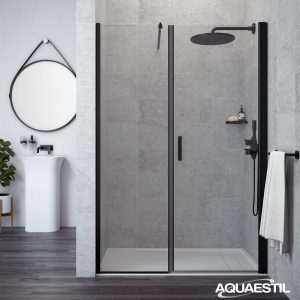 AQUAESTIL MARS tuš vrata D 120, crna mat/prozirna  6103160C - Slika 1