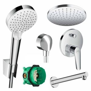 Paket miješalica Hansgrohe Logis E New (I-Box+gornji dio+izljevna cijev+tuš ruža+priključak) V453054 - Slika 1
