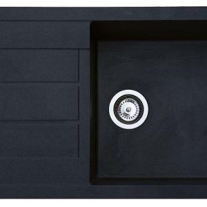 Sudoper granit X ATOS plus crni pravokutni 78x50x21,5cm/sa sifonom fi 90mm 377919 - Slika 1