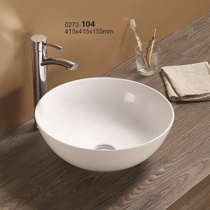 KIMIC zdjelasti umivaonik okrugli bijeli 41,5x41,5x15,5cm 37-104 - Slika 1
