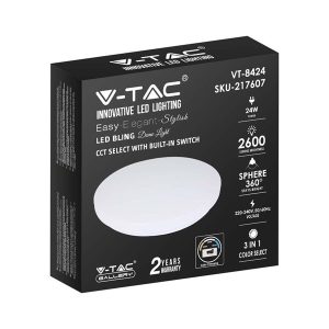 V-TAC LED stropna lampa 24w 3u1 - milky - Slika 2