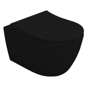 RONDO WC školjka viseća RIMLESS bez bočnih otvora - MATT BLACK 5512 - Slika 1